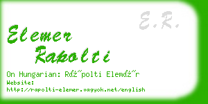 elemer rapolti business card